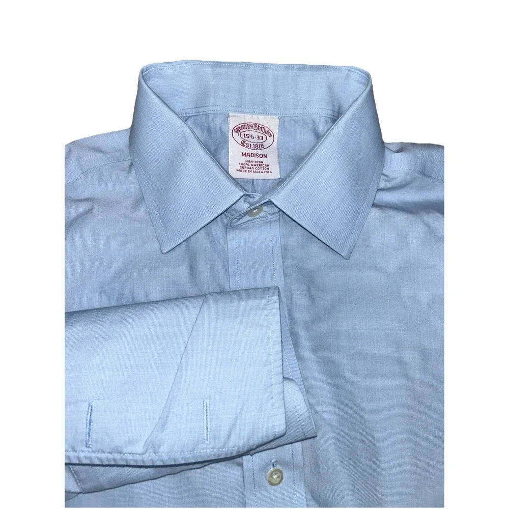Brooks Brothers Madison French Cuff Button Up Men's 15.5-33 Light Blue‎ (READ)